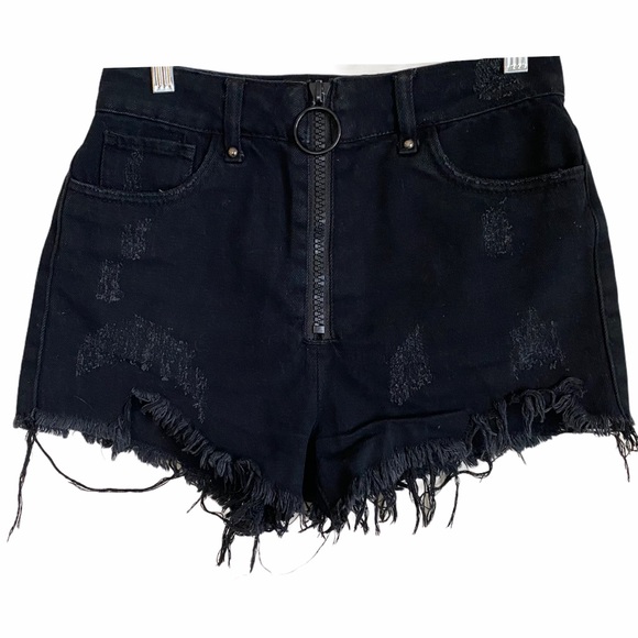 Forever 21 Pants - Forever 21 Black Distressed High Waisted Shorts S